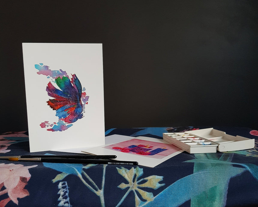 Evocative Fighting Fish Greeting Card